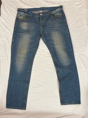 Vintage Y2K TRUE RELIGION Geno Big O T Light Wash Denim Jeans Men’s Size 40